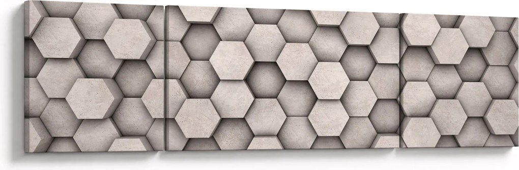 Obraz - Sześciokąty w betonie (170x50 cm)