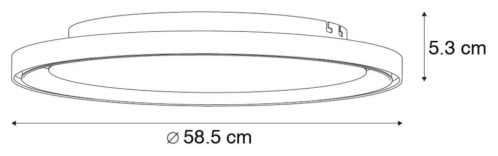 Lampa sufitowa ciemnoszara 60 cm z wbudowanymi diodami LED, 3-stopniowy ściemniacz - Zlatan Nowoczesny Oswietlenie wewnetrzne