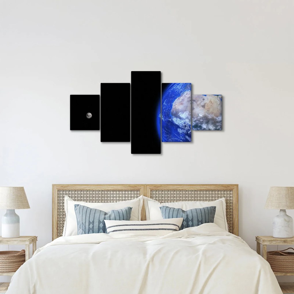 Obraz Księżyca i Ziemi (125x70 cm)