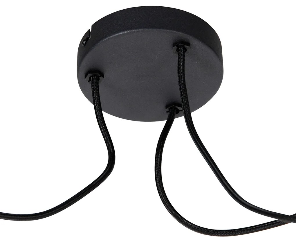 Lampa wisząca czarna 3-punktowa z wbudowanym LED lustro złoto regulowana - Cava Luxe Nowoczesny Oswietlenie wewnetrzne