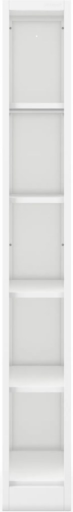 Regał metalowy wąski, archiwizacyjny na dokumenty biały, 250x1850x400 mm: TIM