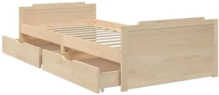 Drewniane łózko dla chłopca z szufladami 90x200 S6-K56