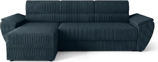 Rozkładana narożna sofa TAVERO 251x140 cm, ciemnoniebieska, uniwersalna
