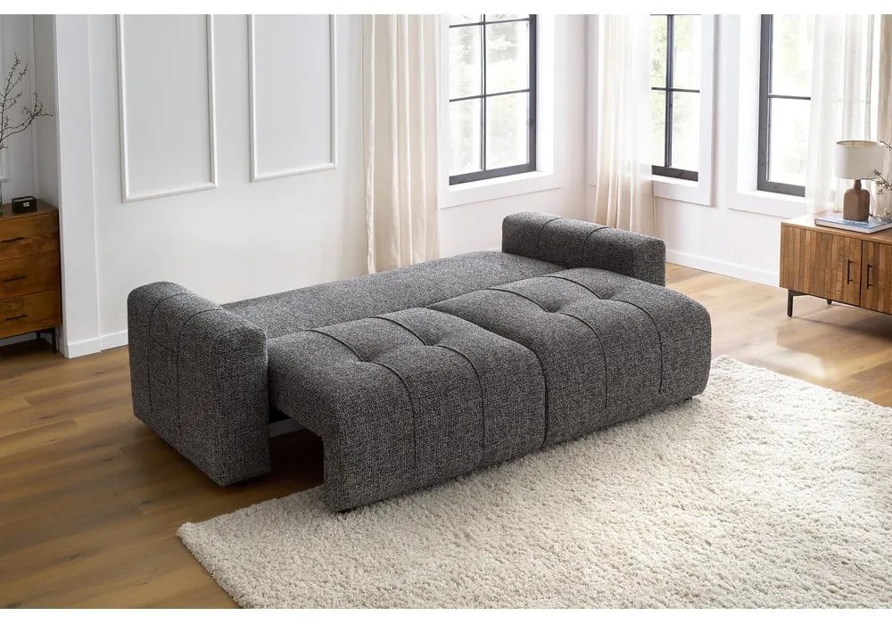 Ciemnoszara rozkładana/ze schowkiem sofa 248 cm Arsene – Bobochic Paris