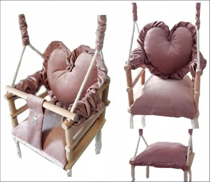 Różowa huśtawka serce dla dziewczynki N6-A82