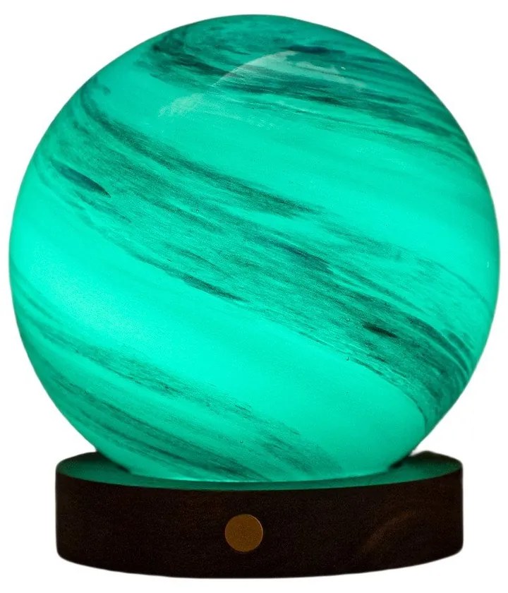 Lampa stołowa LED w ciemnym naturalnym kolorze ze szklanym kloszem (wysokość 13 cm) Polar Cloud – Gingko