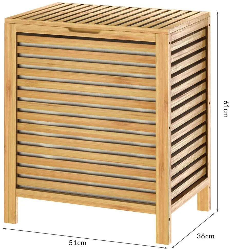 Kosz na bieliznę ISLA, 62 l, naturalny brąz Casaria