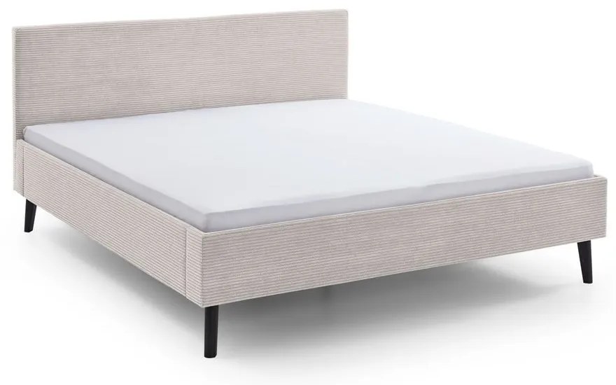 Beżowe tapicerowane łóżko dwuosobowe 180x200 cm Avola – Meise Möbel