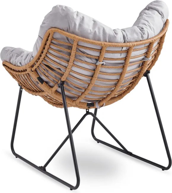 Fotel Wypoczynkowy Ogrodowy FIN na Płozach Szary Nowoczesny