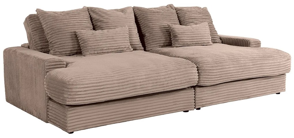 Kanapa  4-osobowa o głębokim siedzisku z grubego weluru  w kolorze taupe CALAZO od Pascal Morabito