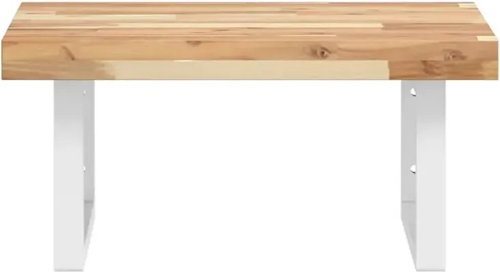 Półka nieobrobione drewno biały uchwyt - Siro