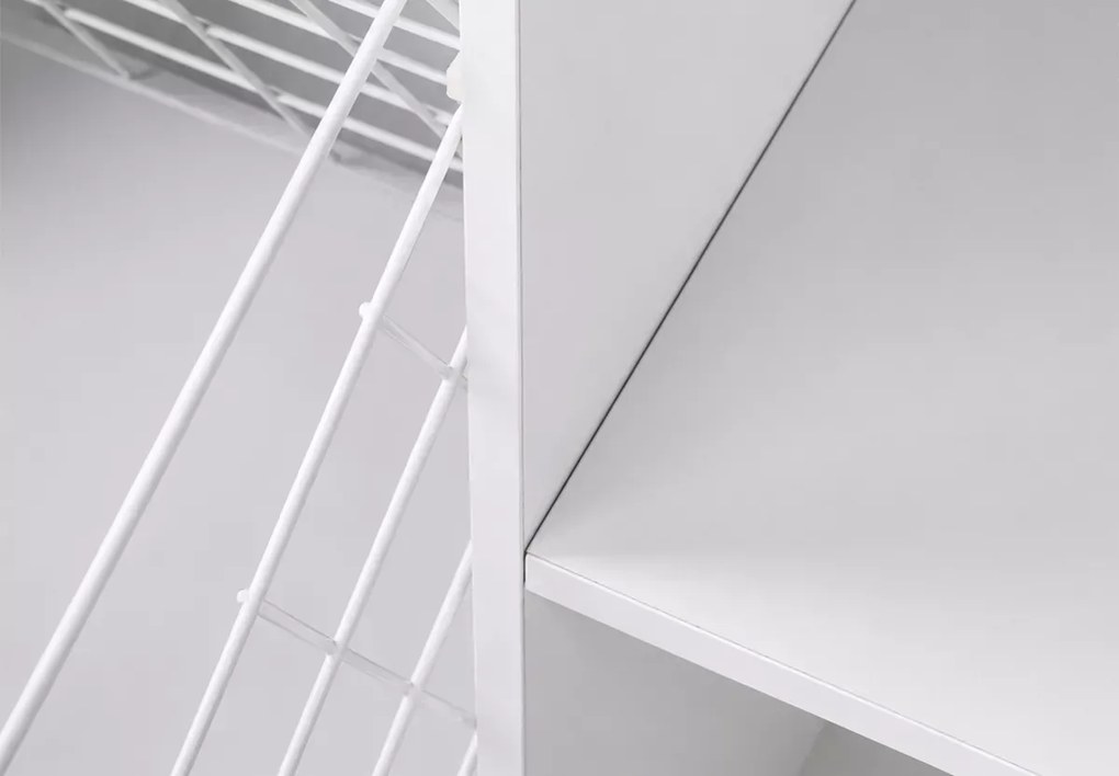 Szafka łazienkowa Dahi II 60 cm biały mat – słupek łazienkowy z koszem na pranie i półkami do łazienki