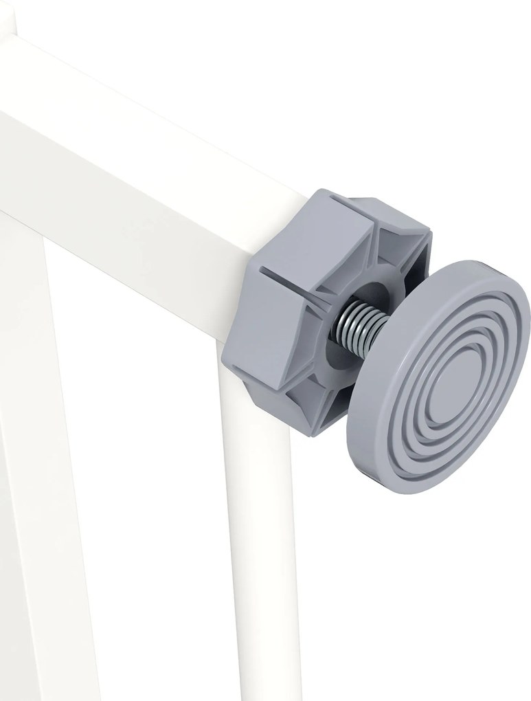 PawHut Bramka Ochronna dla Psów, Bramka Zabezpieczająca dla Zwierząt, Metal, Plastik, 74-80 cm, Biały