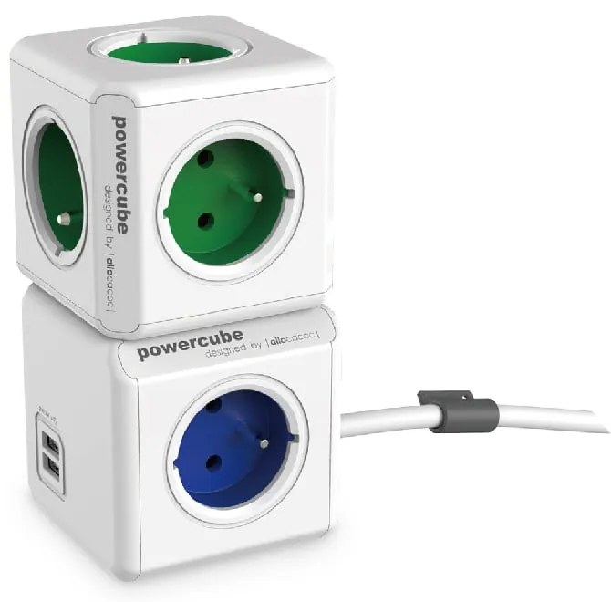Rozgałęźnik do gniazdka 13 cm PowerCube Extended USB – Cubenest