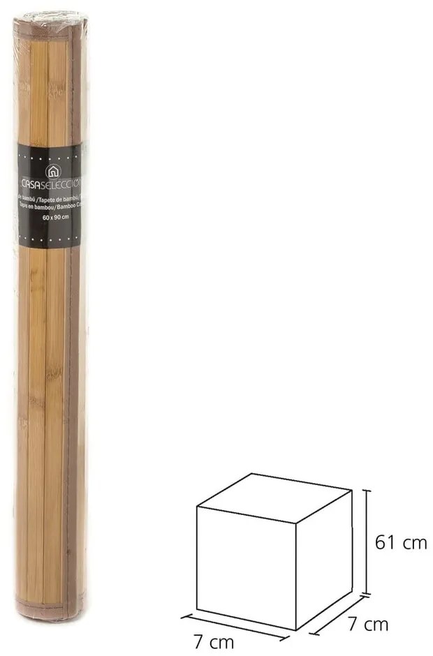 Bambusowy dywan w naturalnym kolorze 60x90 cm – Casa Selección