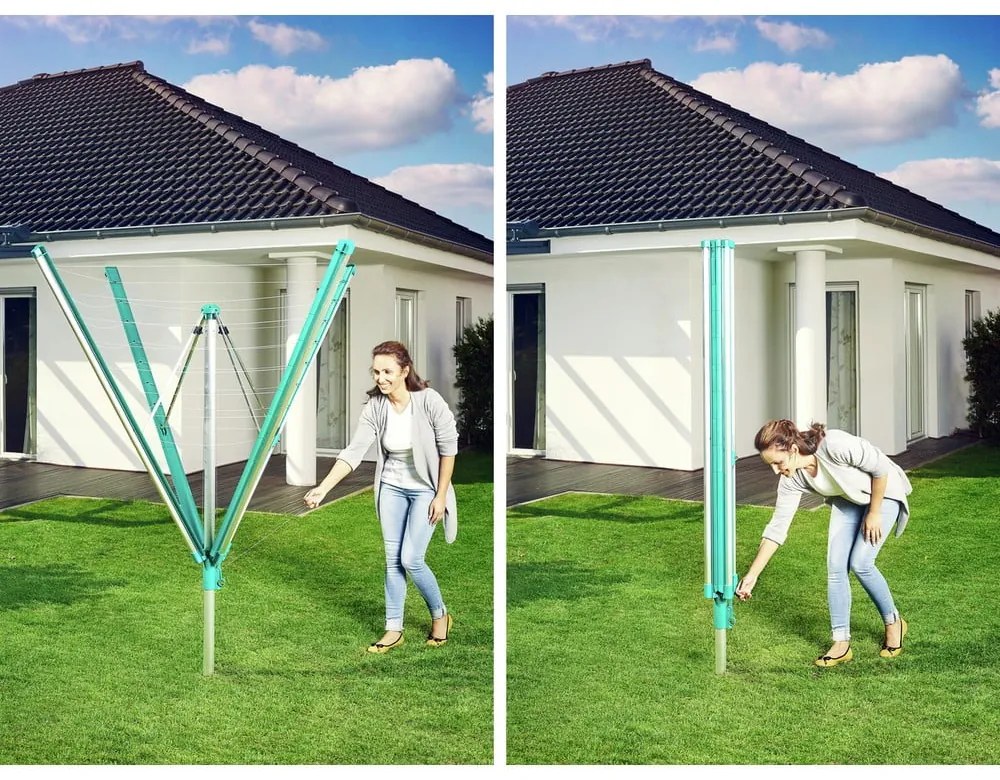 Ogrodowa suszarka na pranie w kolorze srebra 60 m Linomatic 600 Deluxe Cover – LEIFHEIT