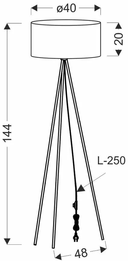 Beżowa stojąca lampa abażurowa - M096 Haser 7X