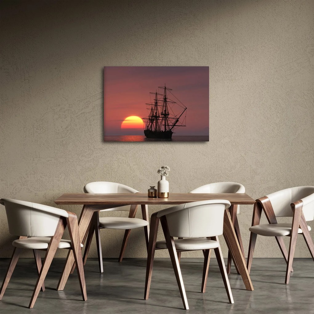 Obraz - Średniowieczny statek (70x50 cm)