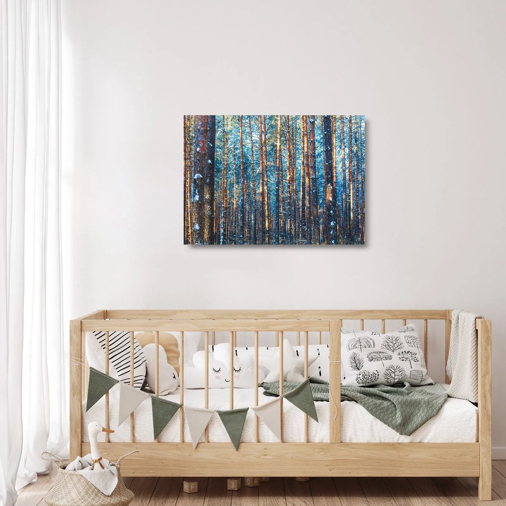 Obraz na szkle - Zimowy las (70x50 cm)