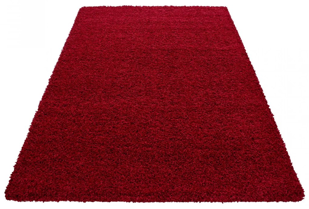 Dywan shaggy jednokolorowy czerwony 300 cm x 400 cm