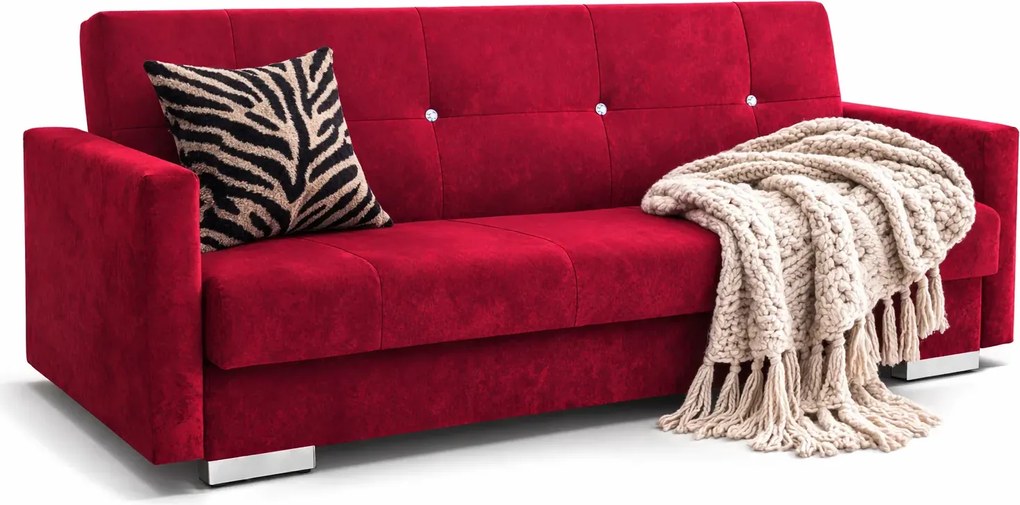 Bordowa wersalka rozkładana D4-R94