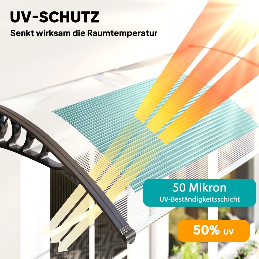 Daszek ochronny Outsunny, Odporny na UV i wodę, 90x150x25cm, Biały