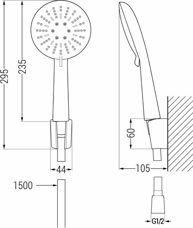 Mexen R-67 zestaw prysznicowy punktowy, czarny - 785675052-70
