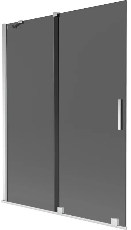Mexen Velar parawan nawannowy 2-skrzydłowy rozsuwany 130 x 150 cm, grafit, chrom - 896-130-000-41-01