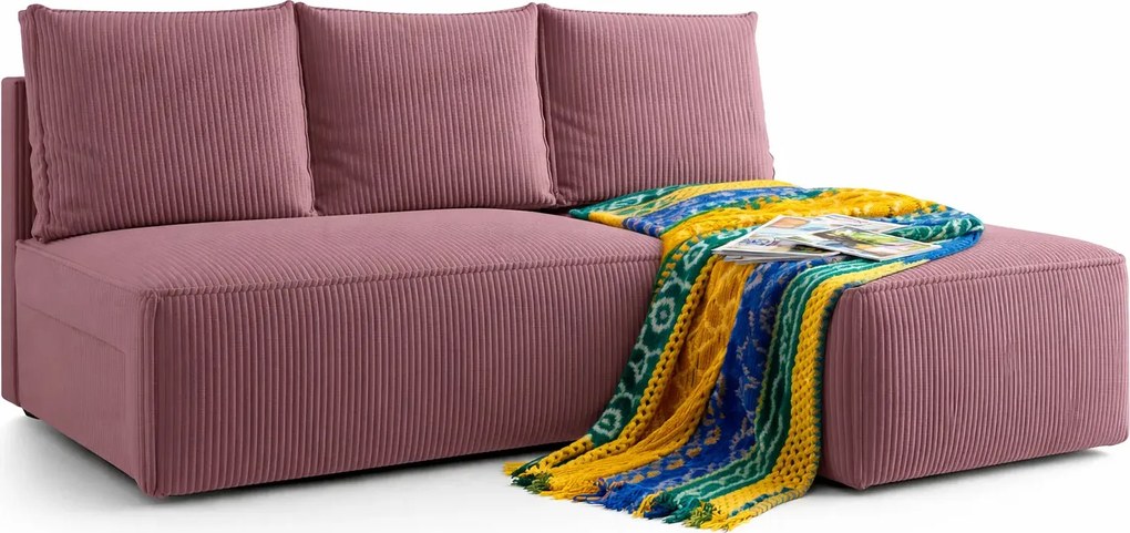 Różowa narożna sofa rozkładana M9-P94