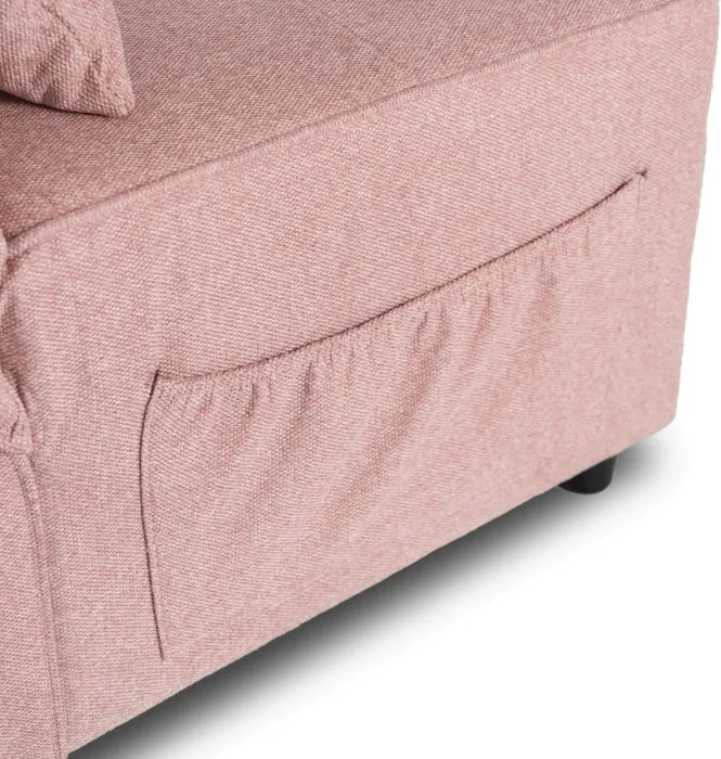 Fotel Wypoczynkowy Rozkładany IBERIS 67 cm Różowy Tapicerowany Nowoczesny