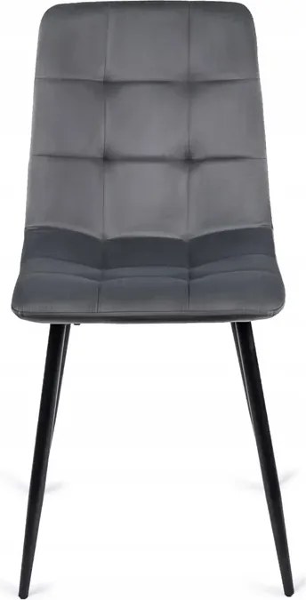 Zestaw Stół Kwadratowy Rozkładany MAX 80-160 cm Dąb Craft/Czarny i 4 Krzesła PERU Szare