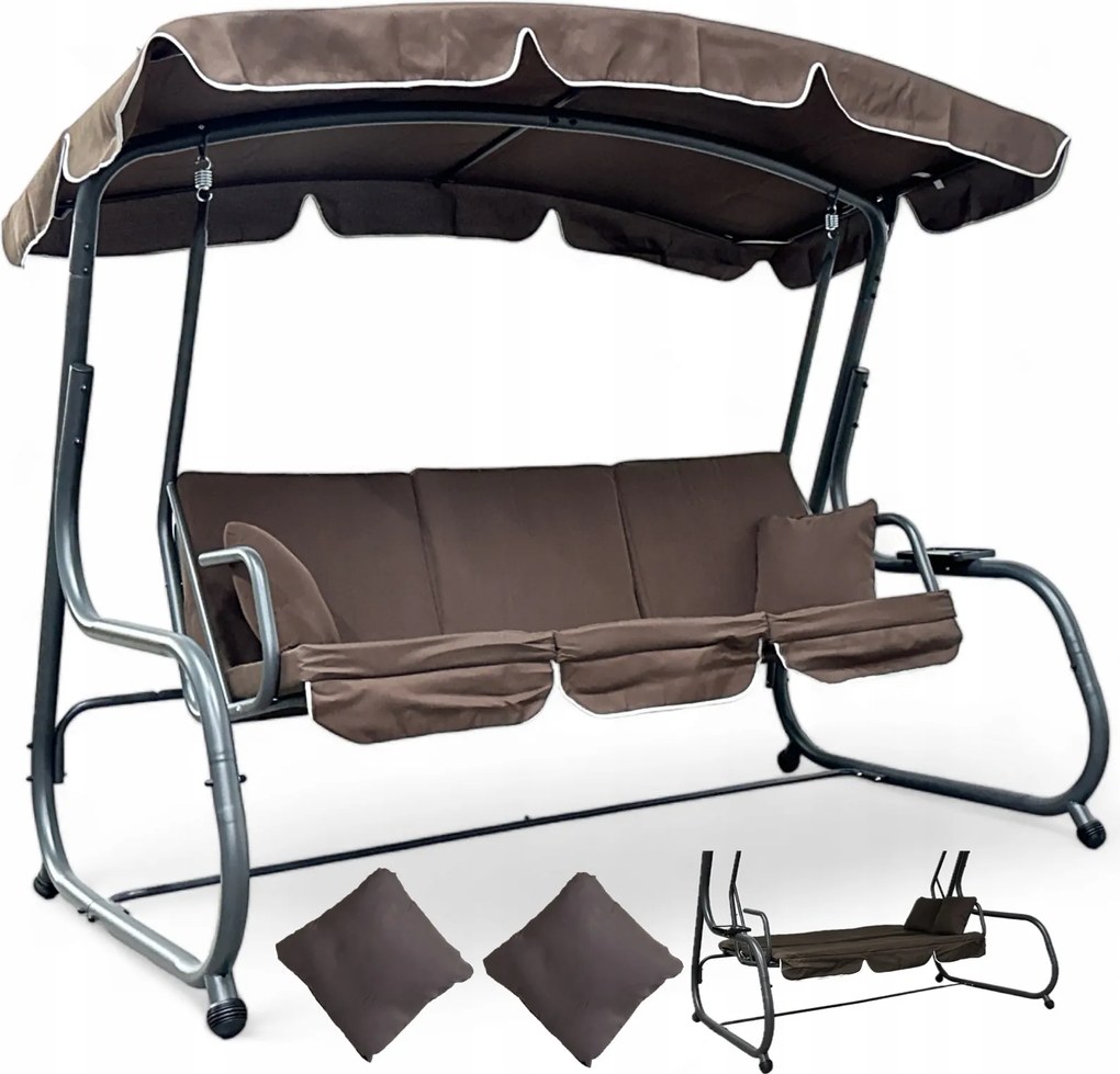 Bujana huśtawka do ogrodu wolnostojąca Nepal MAS-4026 brąz