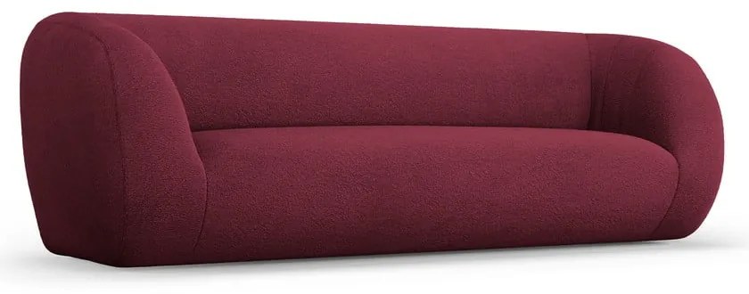 Bordowa sofa z materiału bouclé 230 cm Essen – Cosmopolitan Design
