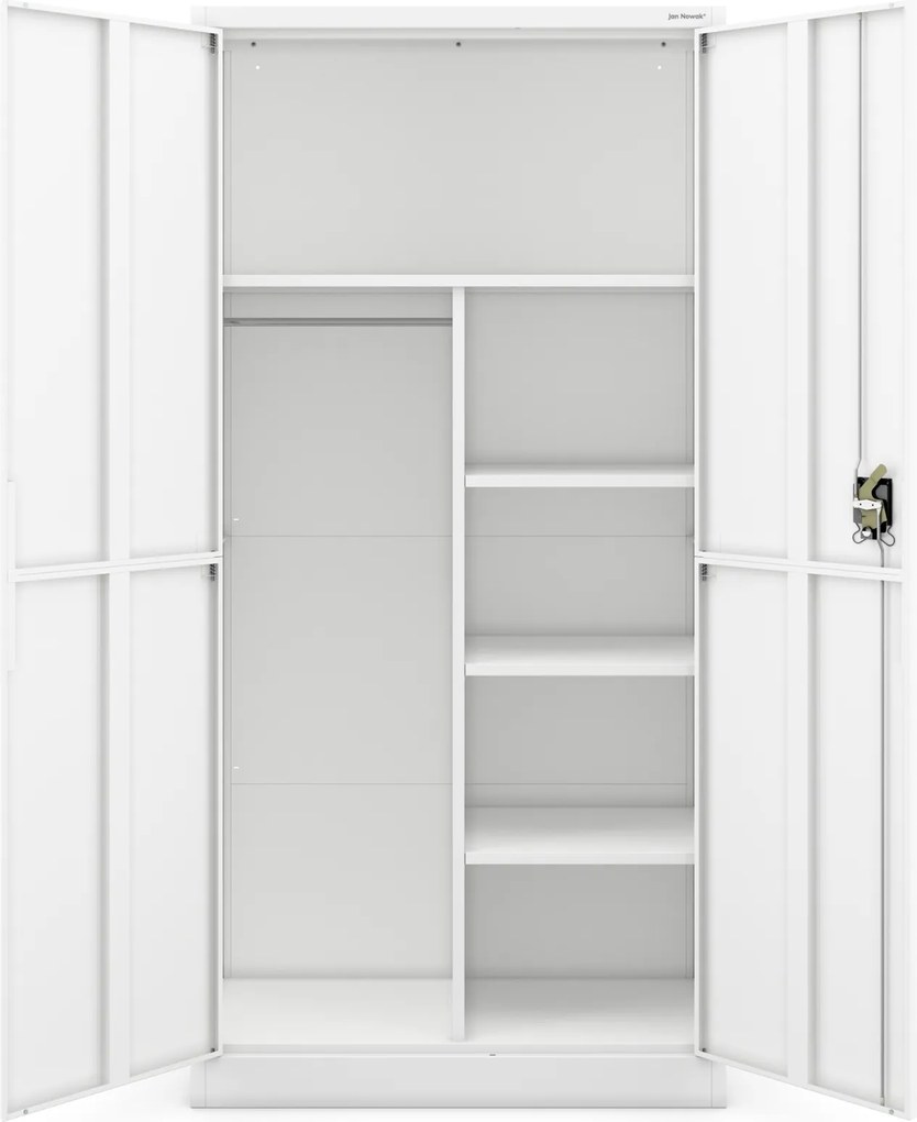 Metalowa szafa gospodarcza Dawid Smart 90x40x185 cm, biała