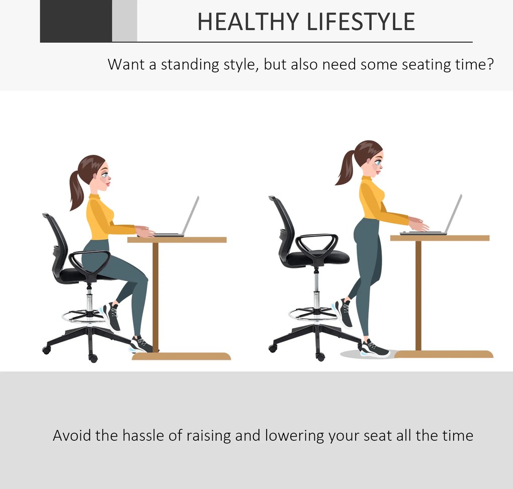 Vinsetto Fotel biurowy ergonomiczny obrotowy z regulacją wysokości czarny nowoczesny design | Aosom PL