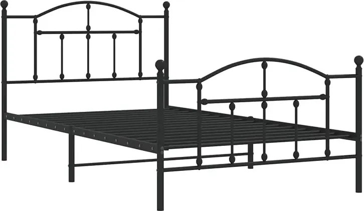 Czarne metalowe łóżko industrialne 100x200cm C1-W48