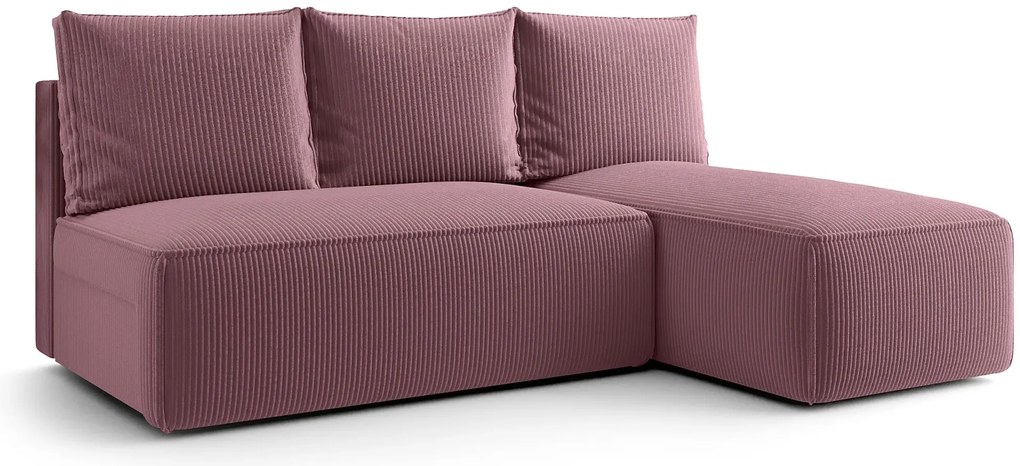 Różowa narożna sofa rozkładana M9-P94