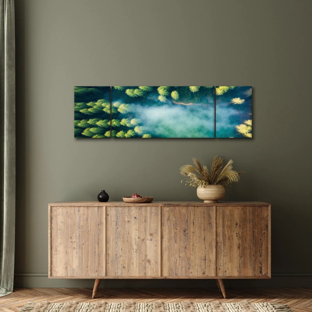Obraz - Las spowity mgłą (170x50 cm)