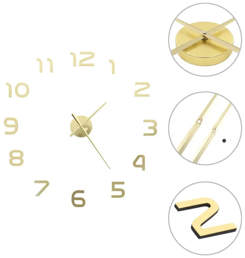 Glamour Złoty Zegar Ścienny 100 Cm T5-C59