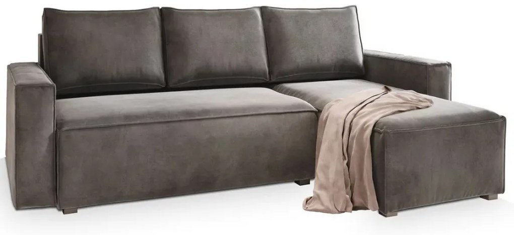 Rozkładana narożna sofa CAVELO, ciemnoszara, uniwersalna