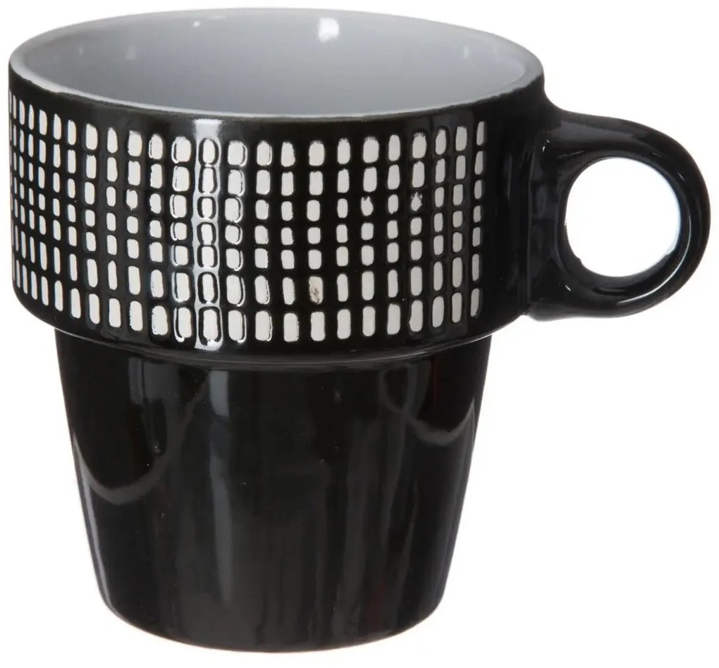 Zestaw 6 filiżanek porcelanowych na stojaku, kubki do kawy, komplet filiżanek, porcelanowe kubki na stojaku