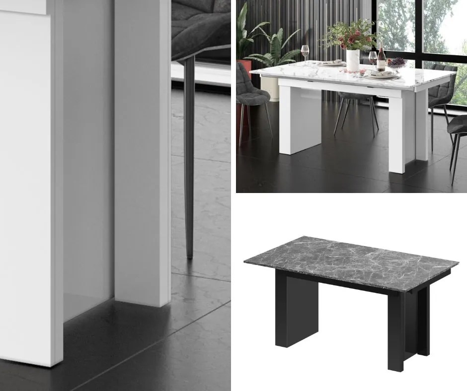 Stół rozkładany do 410 cm Magro marmur połysk Hubertus