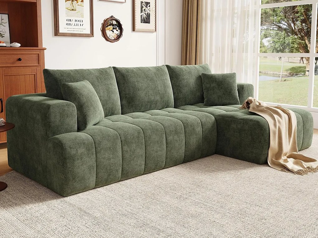 Kanapa narożna w kształcie litery L - 3 osoby - Kanapa Cloud - Elastyczna kombinacja - Montaż nie jest wymagany - Zielony