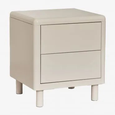 Zestaw 2 Prostokątnych Szafek Nocnych 45x40 Cm Ze Stali Michigan Kremowa Tapioca - Sklum