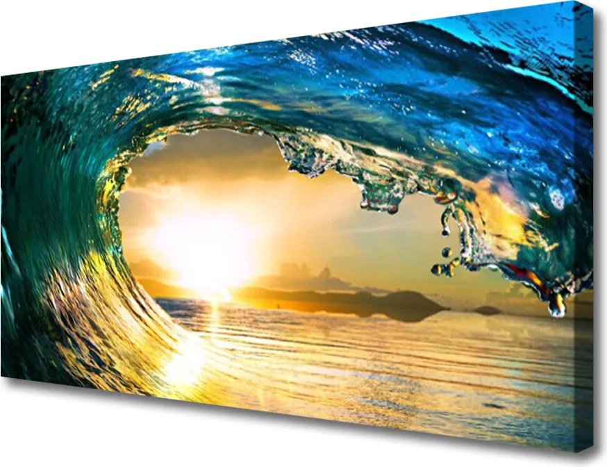 Fotoobraz na płótnie Zachód Słońca nad Morską Falą