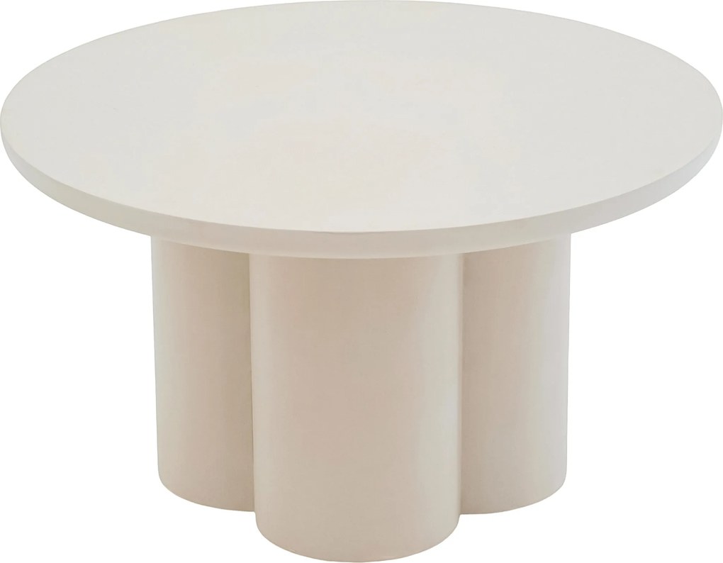 Stolik kawowy okrągły Cylindus 80 cm - beżowy