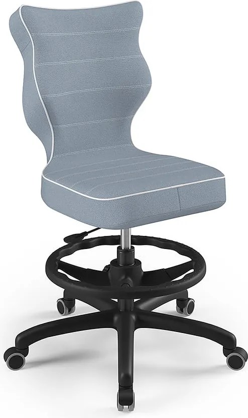 Obrotowe krzesło dla nastolatka Petit Black rozmiar 6 (159-188 cm) z podnóżkiem