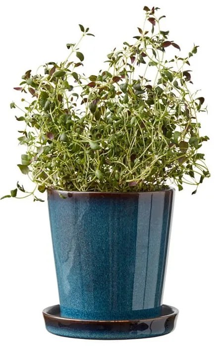 Kamionkowa osłonka na doniczkę ø 10 cm Gastro Dark Blue/Black – Bitz