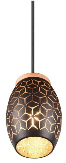 Czarna lampa wisząca ø 15 cm Bidar – Reality