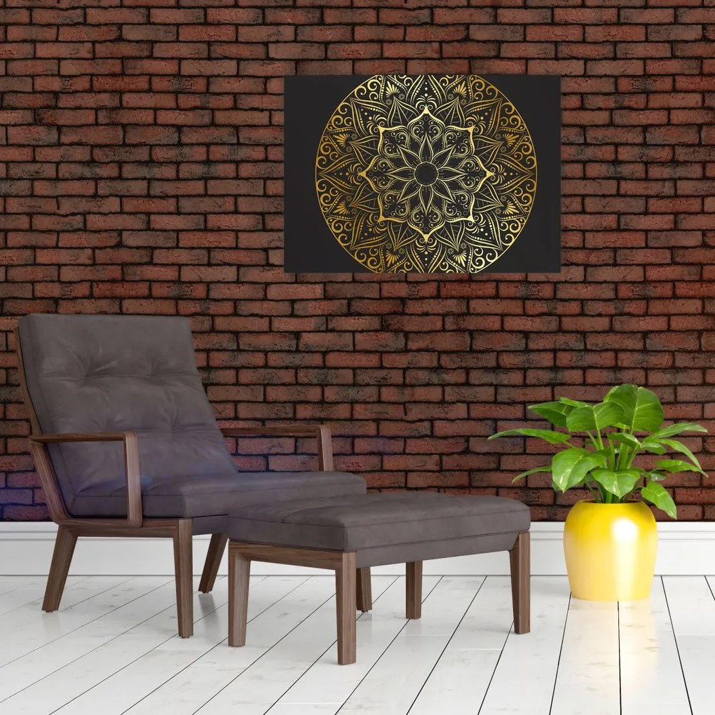 Obraz złotej abstrakcji (70x50 cm)
